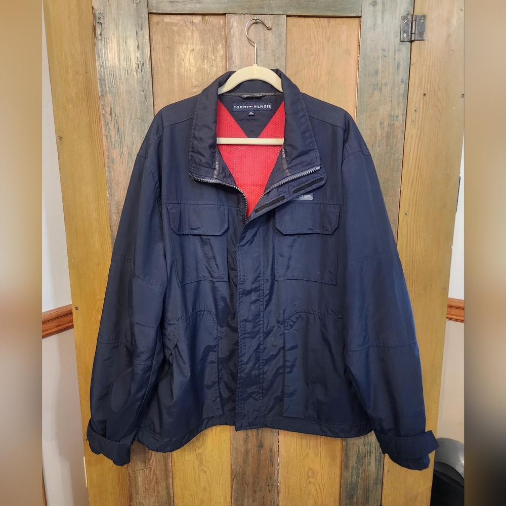 Vintage Tommy Hilfiger Jacket Men's Size Extra Large RN 77806 Dark Blue,Zip